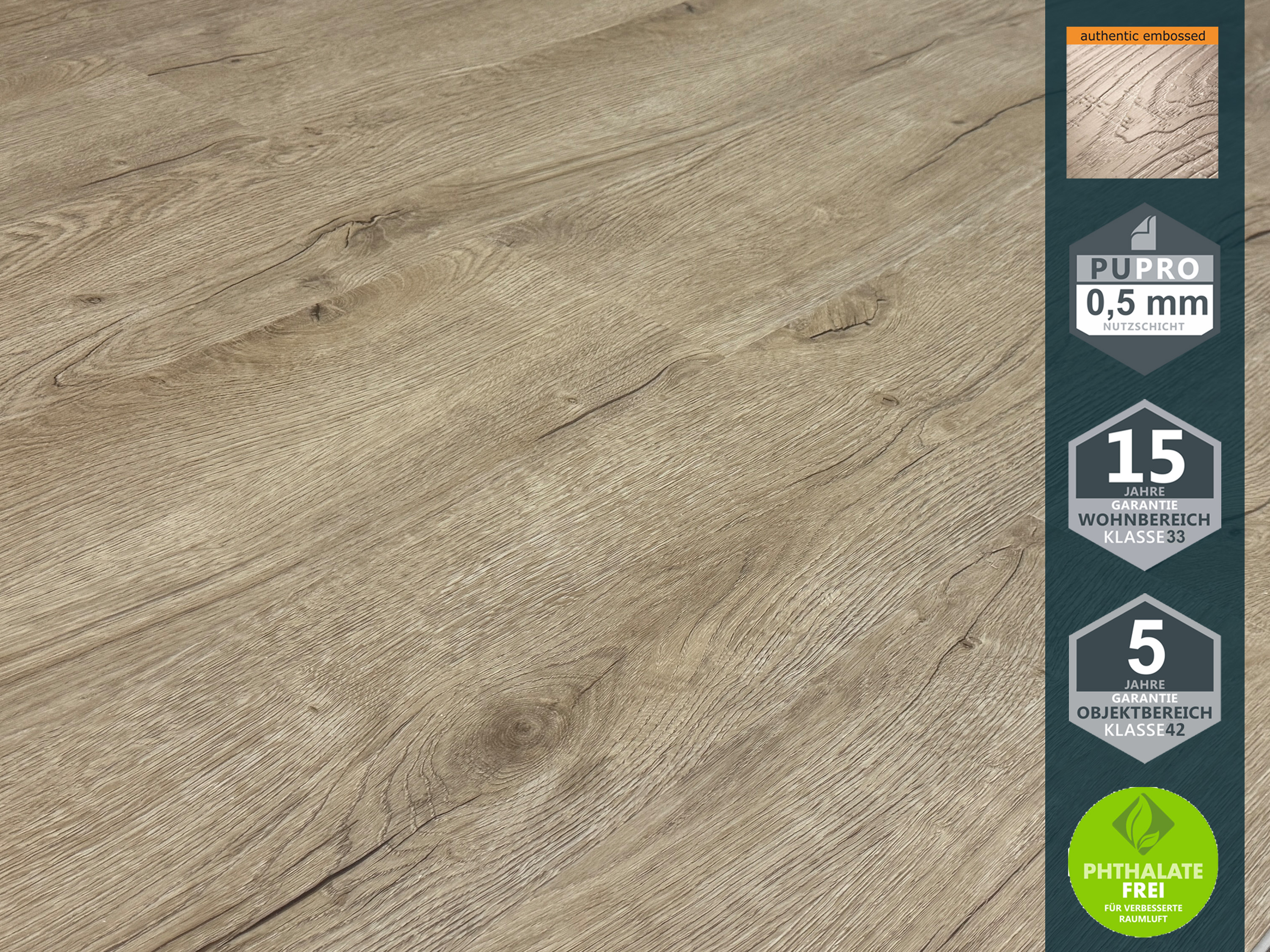 TRECOR® LVT Dryback Klebe Vinylboden Prestige Eiche Beige Landhausdiele - 2,5 mm starker Designboden TRECOR® LVT Dryback Klebe Vinylboden Prestige Eiche Beige Landhausdiele - 2,5 mm starker Designboden