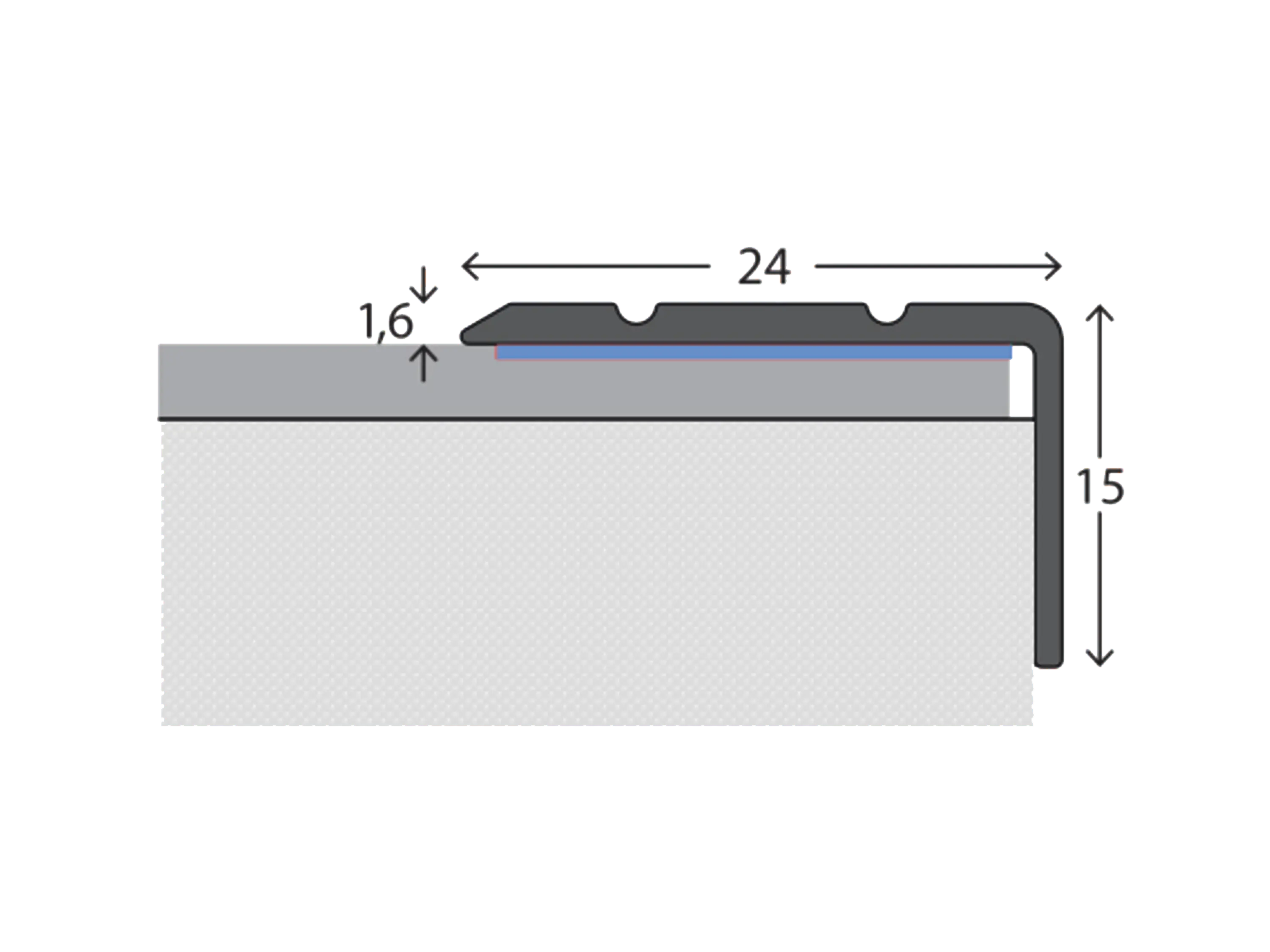 ufitec® Winkelprofil / Treppenkantenprofil - selbstklebend - 24 x 15 mm - Alu eloxiert ufitec® Winkelprofil / Treppenkantenprofil - selbstklebend - 24 x 15 mm - Alu eloxiert