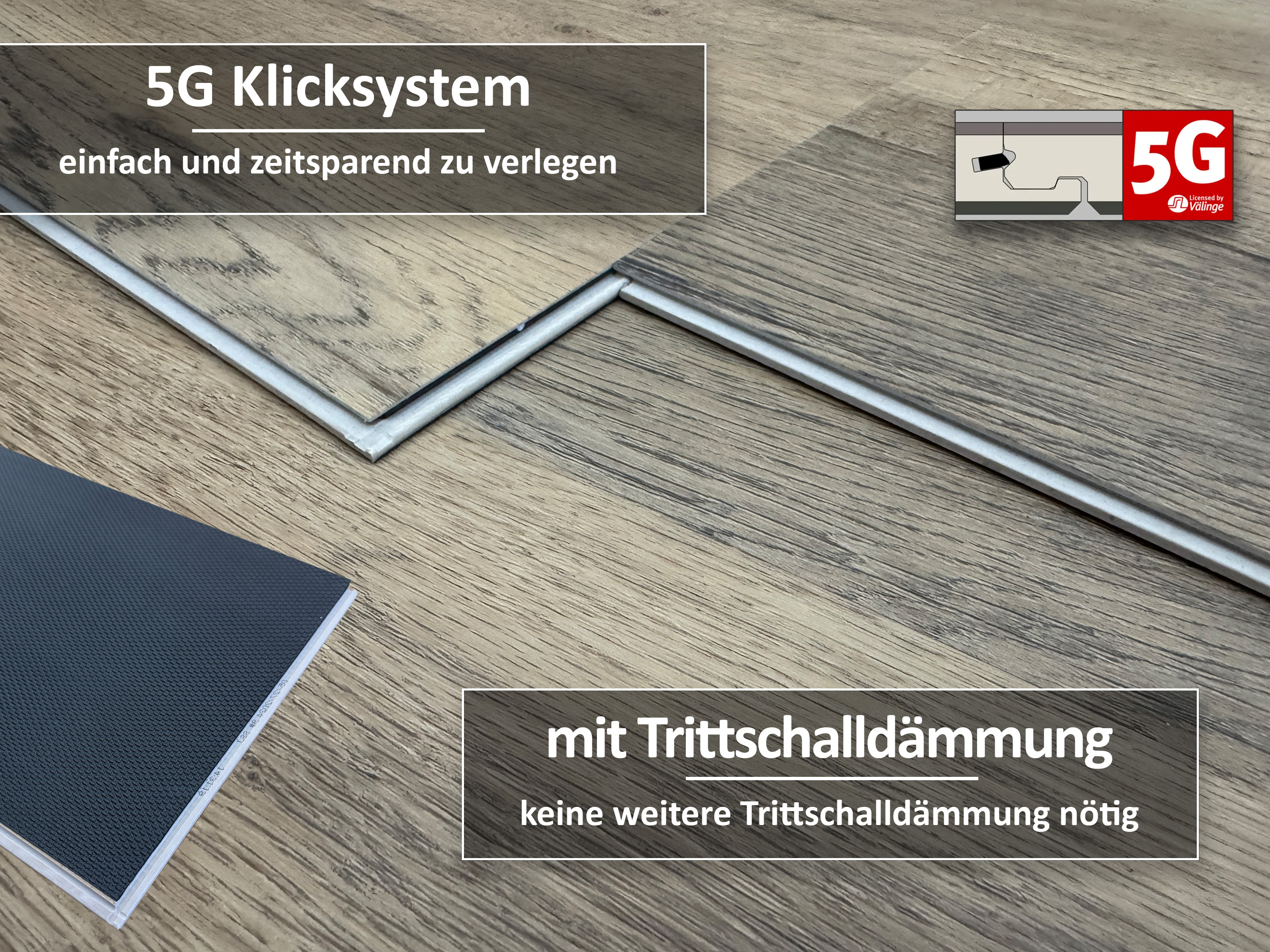 TRECOR® Klick Vinylboden Cottage Eiche Natur Landhausdiele 6,0 mm Stark mit integrierter Trittschallunterlage