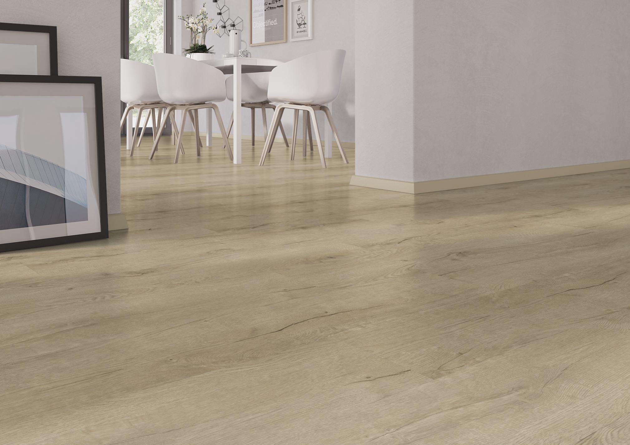 TRECOR® SPC / RIGID Klick Vinylboden Prestige Eiche Beige Landhausdiele - 5 mm - mit Synchronoberfläche TRECOR® SPC / RIGID Klick Vinylboden Prestige Eiche Beige Landhausdiele - 5 mm - mit Synchronoberfläche
