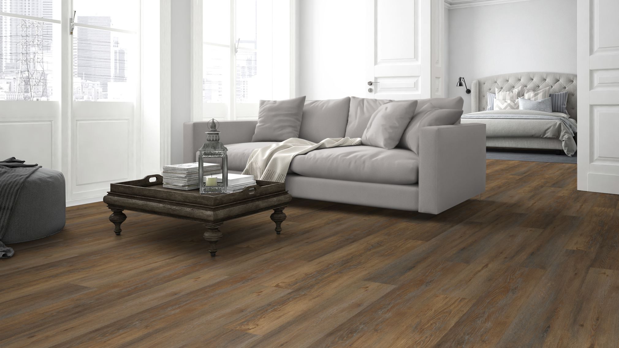 TRECOR® Klick Vinylboden RIGID 5.0+, Exclusiv Eiche Coffee Landhausdiele XL-Diele TRECOR® Klick Vinylboden RIGID 5.0+, Exclusiv Eiche Coffee Landhausdiele XL-Diele