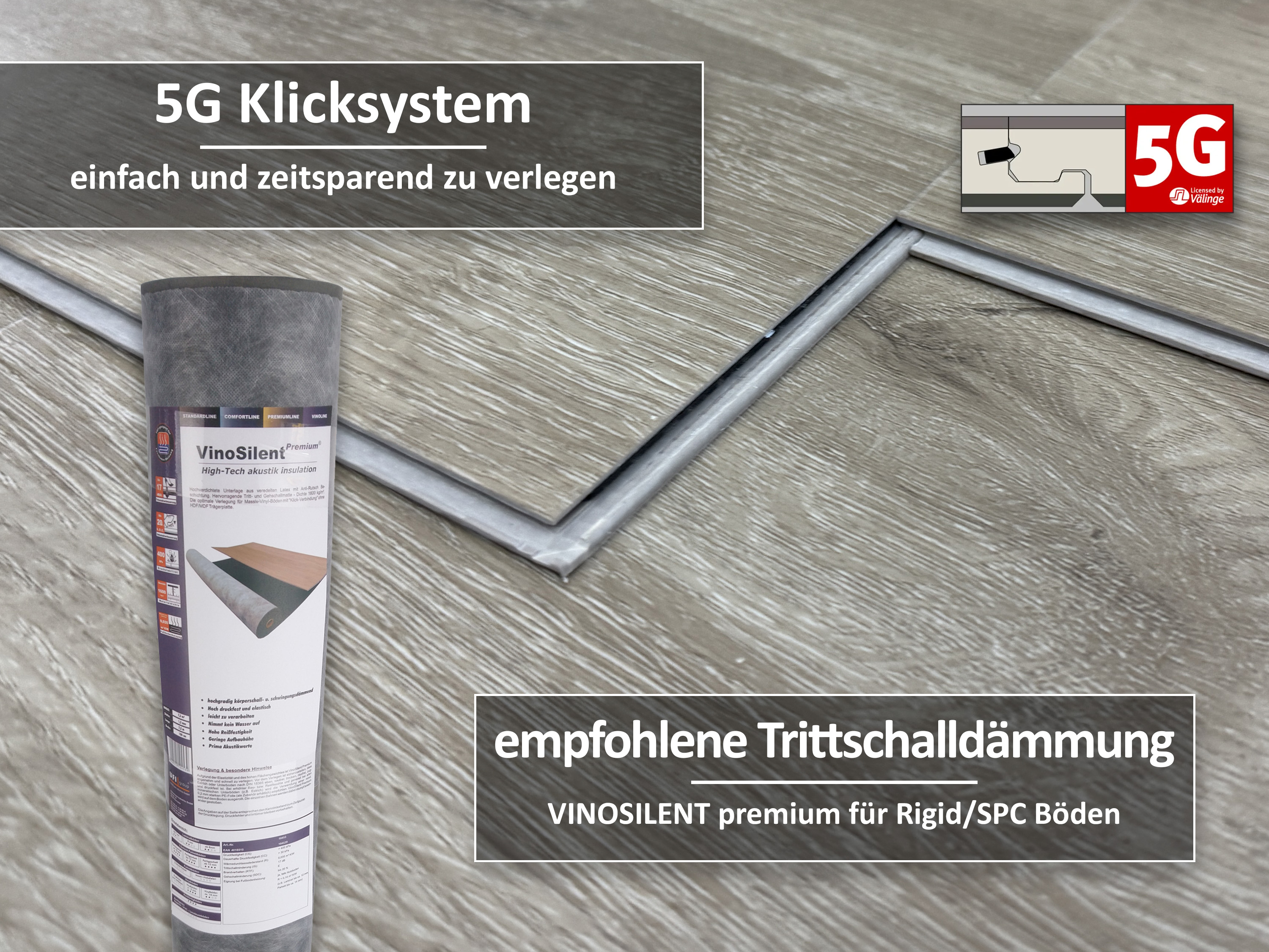 TRECOR® SPC / RIGID Klick Vinylboden Eiche Premium Hell Landhausdiele - 5 mm - Synchronoberfläche - 5G Klick TRECOR® SPC / RIGID Klick Vinylboden Eiche Premium Hell Landhausdiele - 5 mm - Synchronoberfläche - 5G Klick