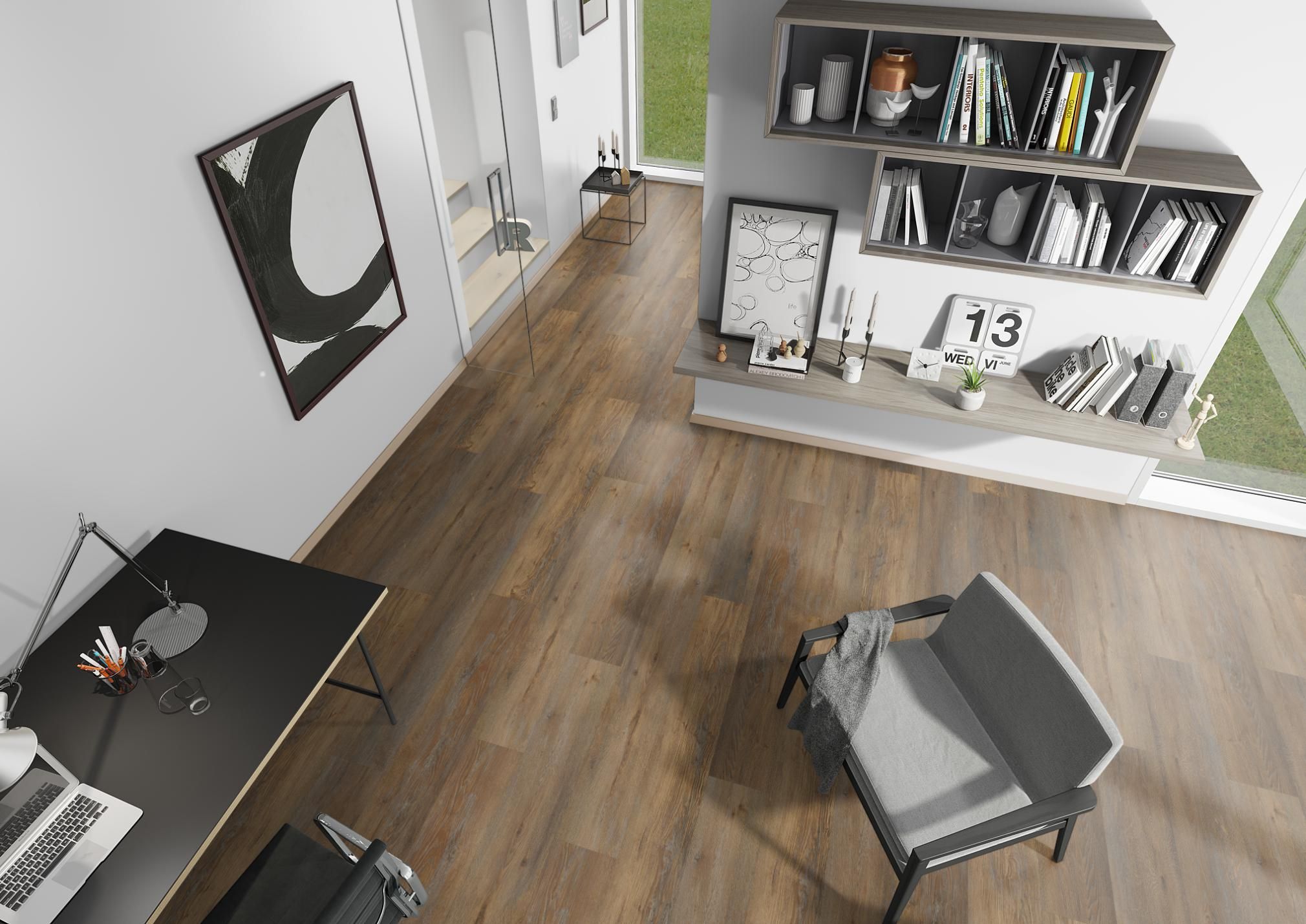 TRECOR® Klick Vinylboden RIGID 5.0+, Exclusiv Eiche Coffee Landhausdiele XL-Diele TRECOR® Klick Vinylboden RIGID 5.0+, Exclusiv Eiche Coffee Landhausdiele XL-Diele