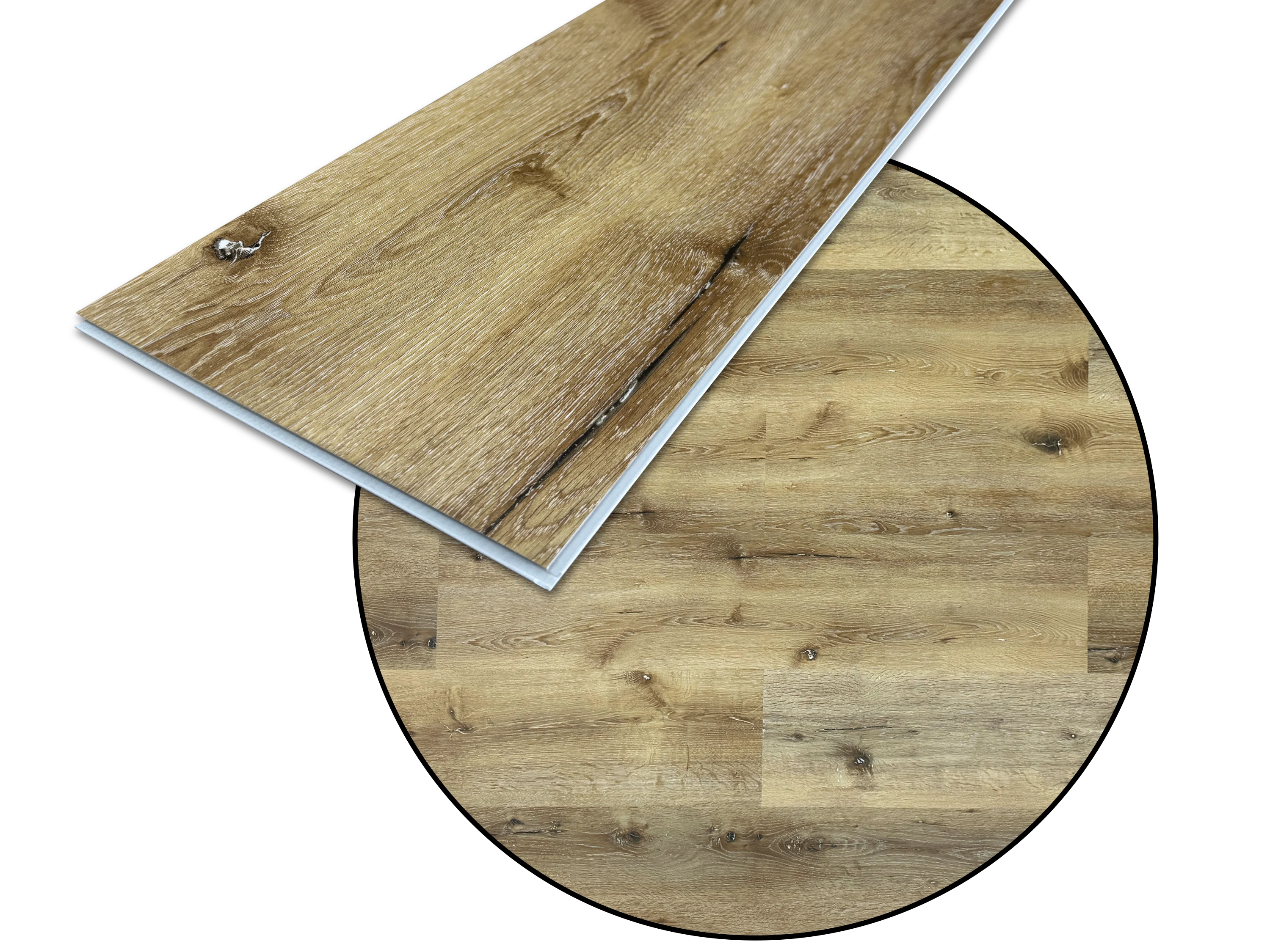 Vinylboden Eiche Rustique Hell Silent Klickvinyl 4.5 mm Stark inkl. 1 mm Trittschalldämmung und 0,3 mm Nutzschicht SPC Trägerplatte