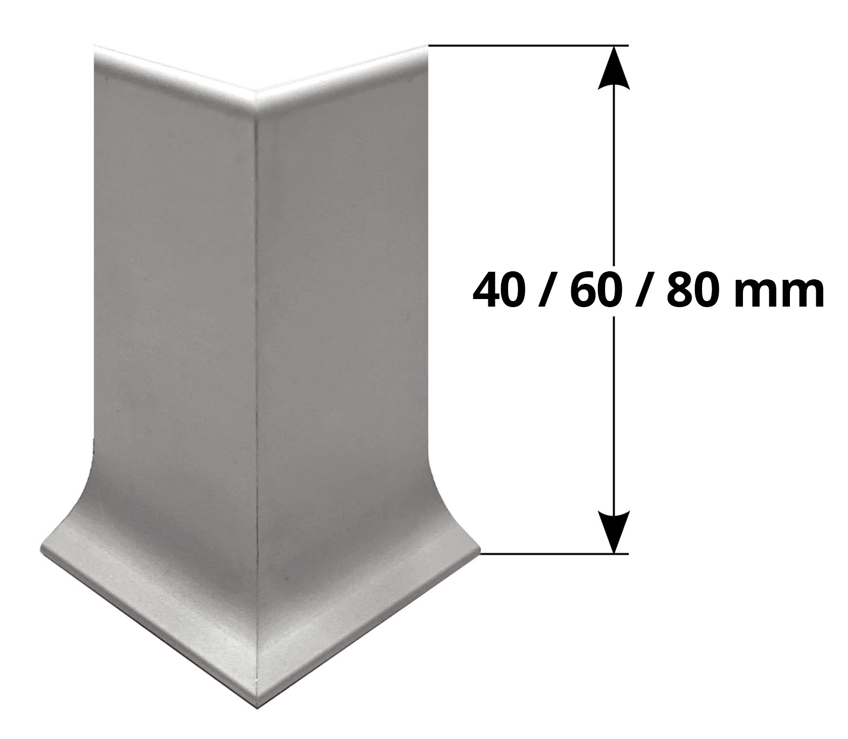 Aussenecke Aluminium für L - Sockelleisten - eloxiert
