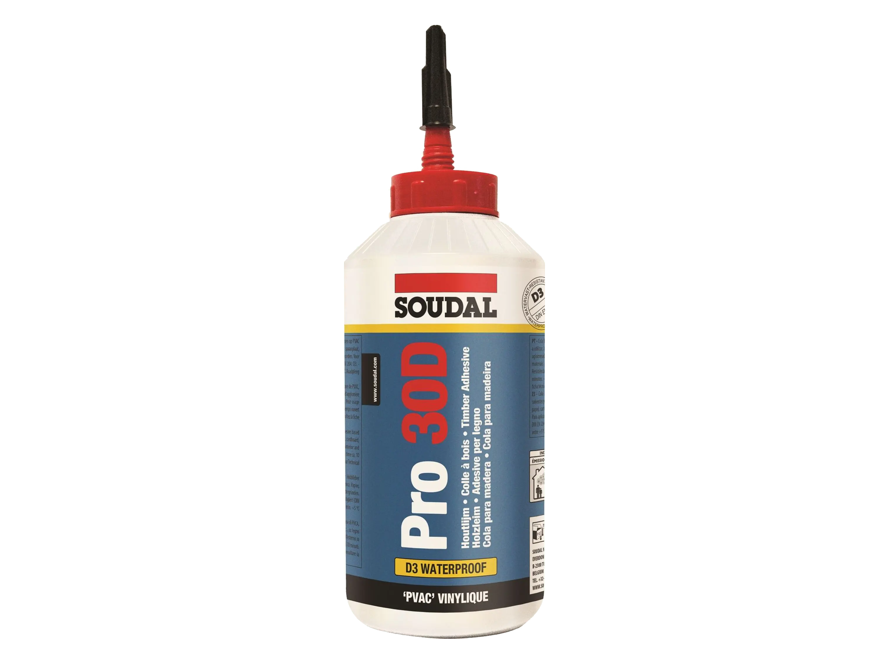Soudal Holzleim Pro 30D, Dispersionsklebstoff, Wasserfester Weißleim, D3 Soudal Holzleim Pro 30D, Dispersionsklebstoff, Wasserfester Weißleim, D3