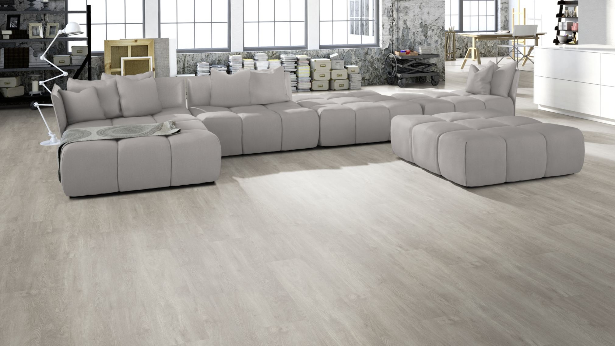 TRECOR® Klick Vinylboden RIGID 5.0 Landhausdiele Trend Oak White - 5 mm Stark TRECOR® Klick Vinylboden RIGID 5.0 Landhausdiele Trend Oak White - 5 mm Stark