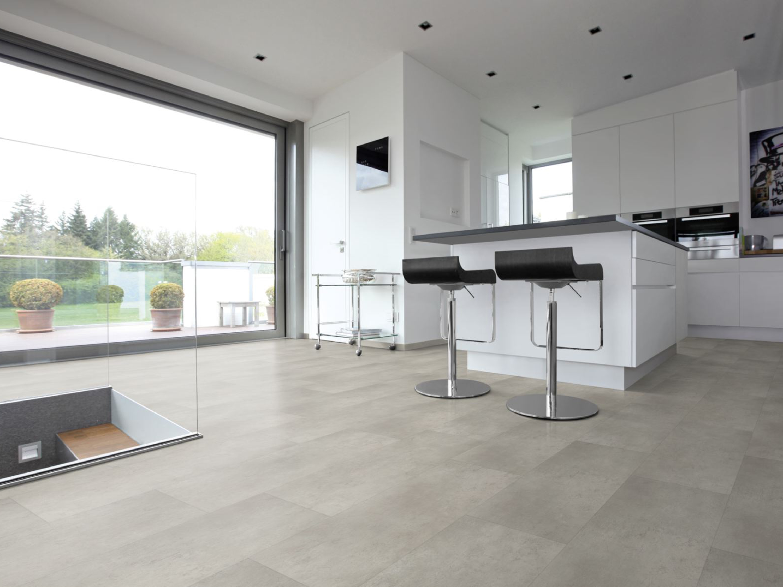 TRECOR® SPC/ RIGID Klick Vinylboden Fliesendekor - Stone White mit V- Fuge 4.2 mm TRECOR® SPC/ RIGID Klick Vinylboden Fliesendekor - Stone White mit V- Fuge 4.2 mm