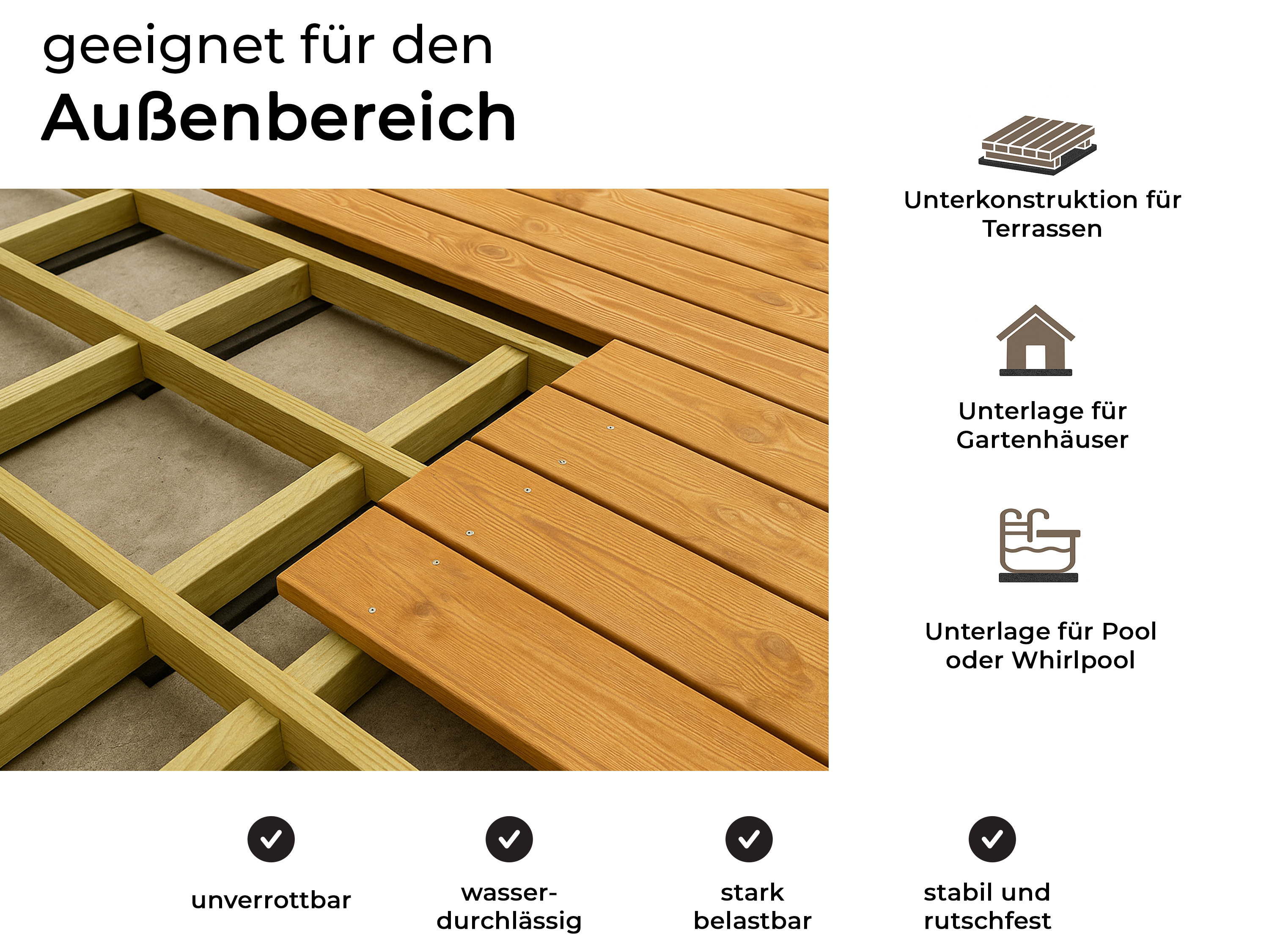 Bautenschutzmatte - Vibrationsschutzmatte -  Schallschutzmatte 61 cm x 61 cm - 8 mm stark