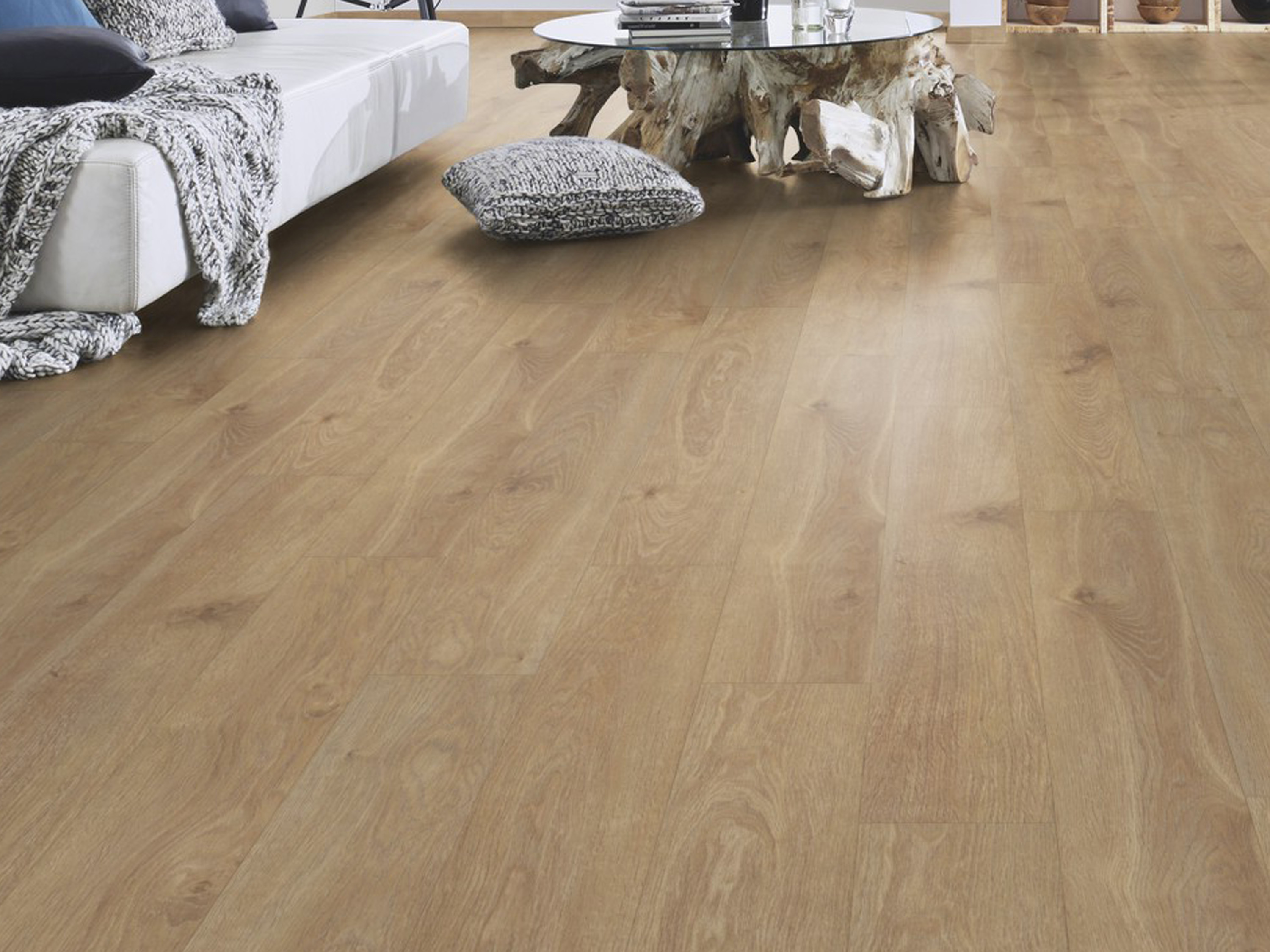 TRECOR® Vinyl Designboden - Rustic Pine mit Synchronoberfläche Landhausdiele - HDF Trägerplatte, Kork- Unterseite TRECOR® Vinyl Designboden - Rustic Pine mit Synchronoberfläche Landhausdiele - HDF Trägerplatte, Kork- Unterseite