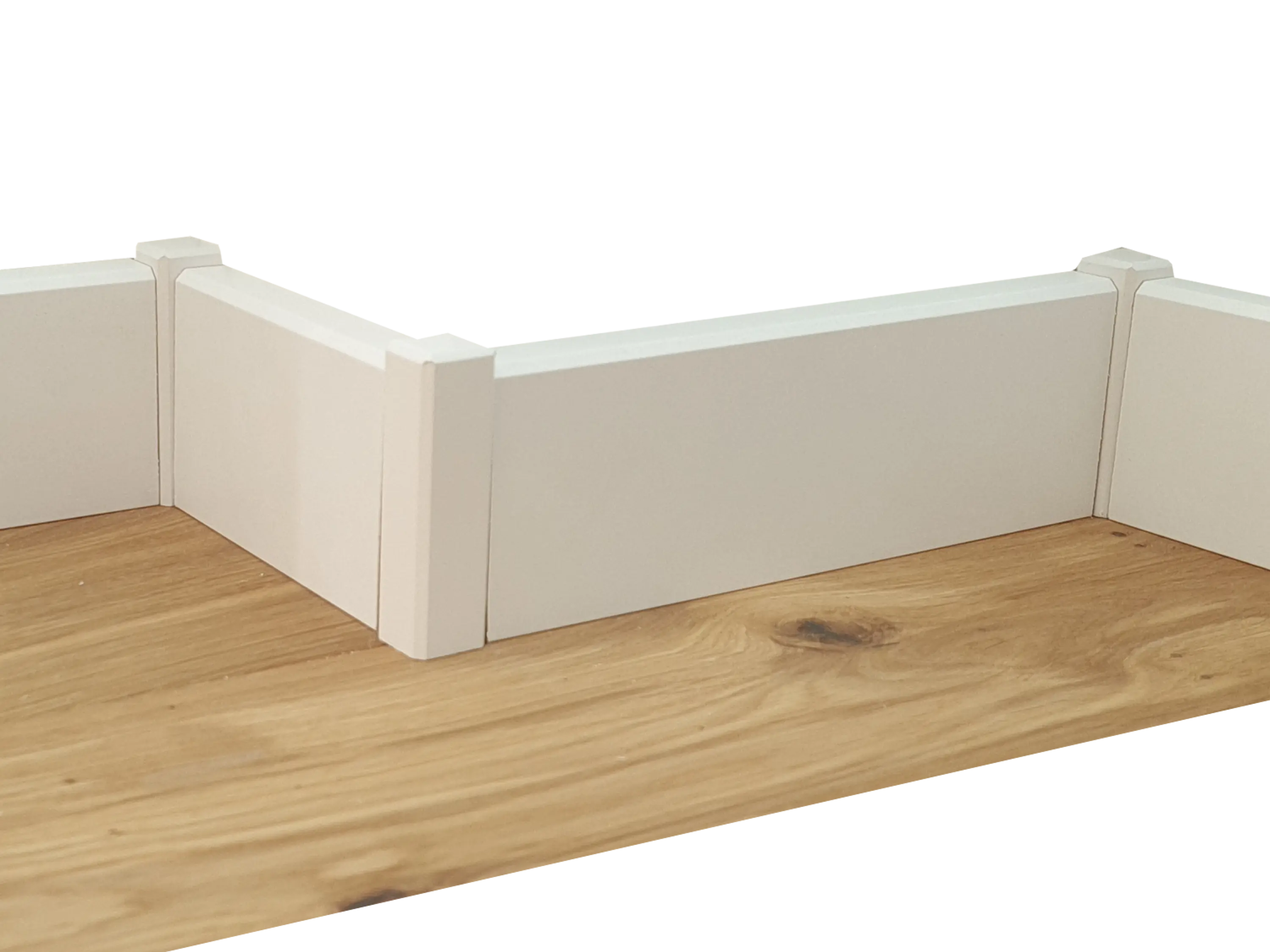 TRECOR® CUBE Sockelleiste, Fußleiste 18 x 70 mm in Weiß RAL 9016 - CLIPSTAR Fräsung TRECOR® CUBE Sockelleiste, Fußleiste 18 x 70 mm in Weiß RAL 9016 - CLIPSTAR Fräsung