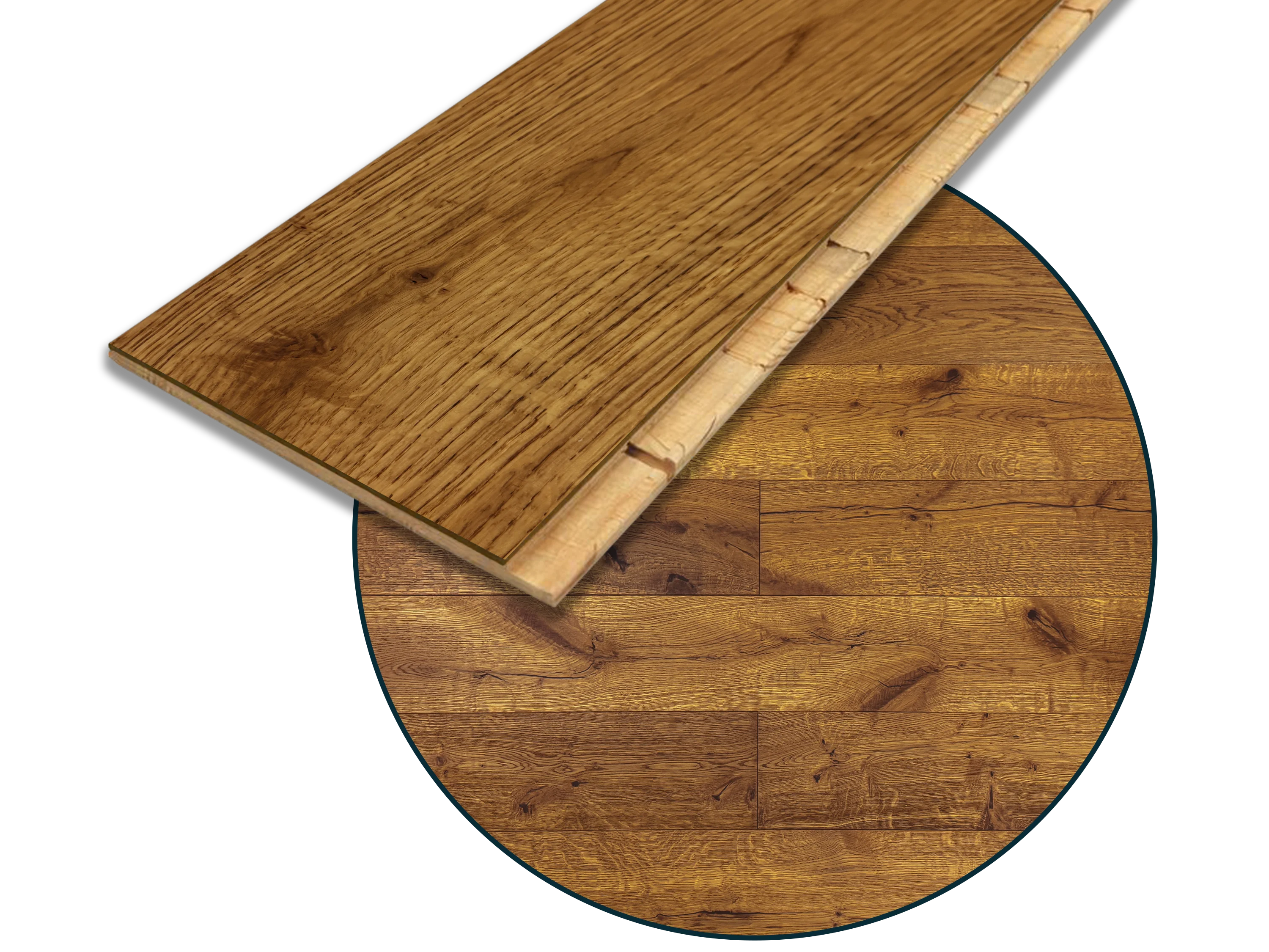 Parkettboden Eiche Rustikal angeräuchert Parkett Landausdiele 3-Schicht 190 mm Breit gebürstet, gefast & endgeölt