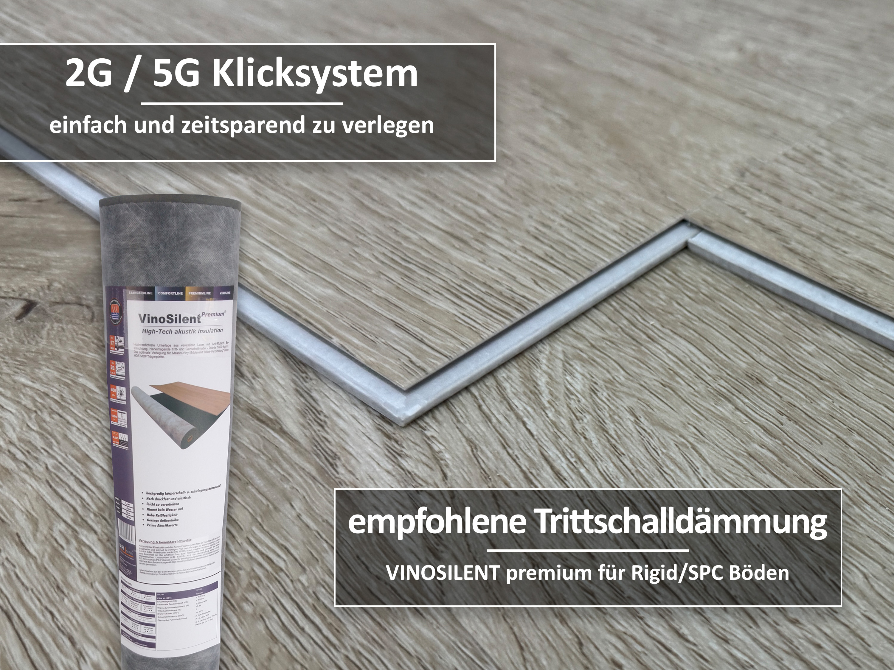 TRECOR® SPC / RIGID Klick Vinylboden Prestige Eiche Beige Landhausdiele - 5 mm - mit Synchronoberfläche TRECOR® SPC / RIGID Klick Vinylboden Prestige Eiche Beige Landhausdiele - 5 mm - mit Synchronoberfläche