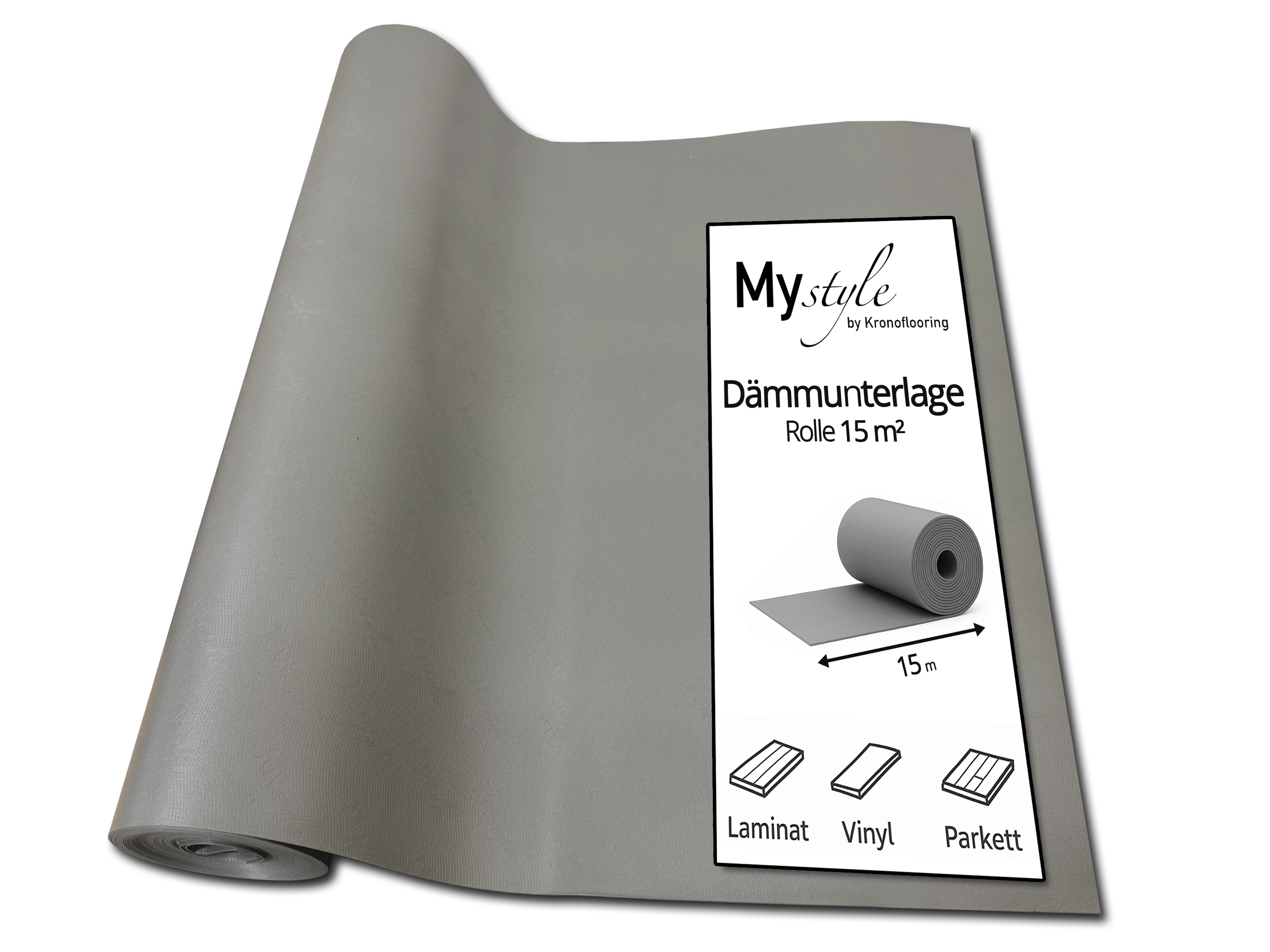 MyStyle Akustik Trittschalldämmung - Laminat und Parkettunterlage aus Polyolefin Schaum 1,5 mm Stark 