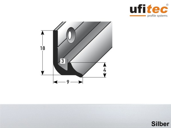ufitec® Treppeninneneckenprofil für Vinylböden für Belagshöhen von 3 mm - Alu eloxiert