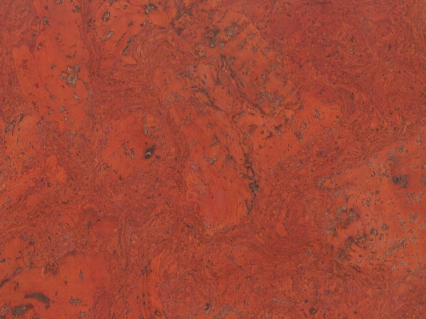 Korkboden TRECOR® CLASSIC Klebekork FRAMENTO Stärke: 4 mm, Oberfläche: ROH - Farbe: Korallenrot