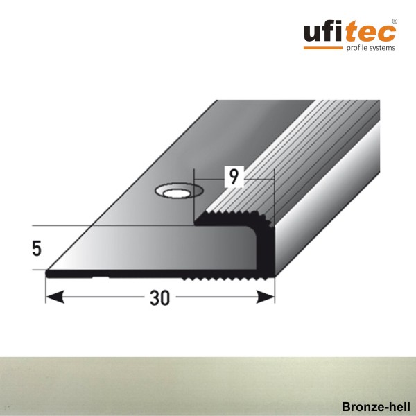 ufitec® Einschubprofile / Abschlussprofile - für Belagshöhen von 5 mm - Alu eloxiert