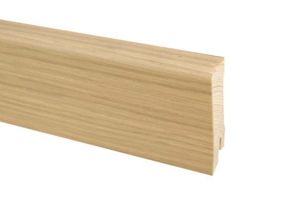 Parkettleiste Eiche leicht weiß, Holz Sockelleiste, furniert, Format: 16 x 58 mm, geölt / lackiert