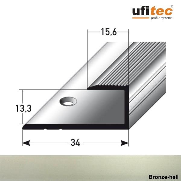 ufitec® Einschubprofile / Abschlussprofile - für Belagshöhen von 13,3 mm - Alu eloxiert
