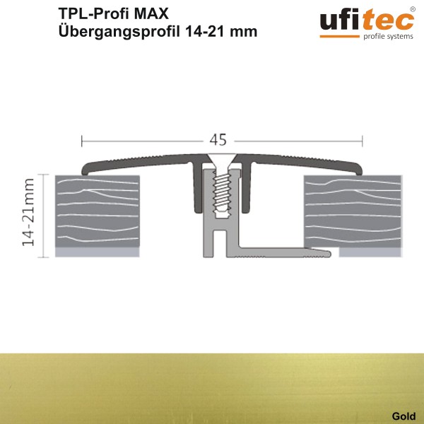 ufitec® TPL Profi max Dehnungsfugenprofil 45 mm Breit für Belagshöhen von 14-21 mm