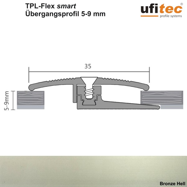 ufitec® TPL smart FLEX Übergangsprofil / Höhenanpassung für Belagshöhen von 5-9 mm