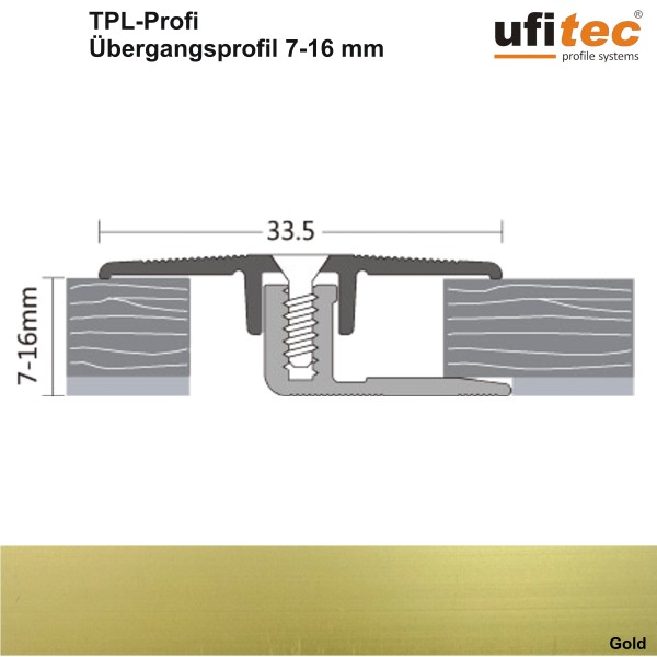 Dehnungsfugen-/Übergangsprofil ufitec® TPL Profi - für Belagshöhen von 7-16 mm