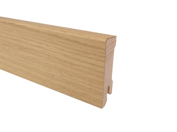 Eiche Parkettleiste, Holz Sockelleiste, furniert, Format: 16 x 58 mm, lackiert / geölt / roh