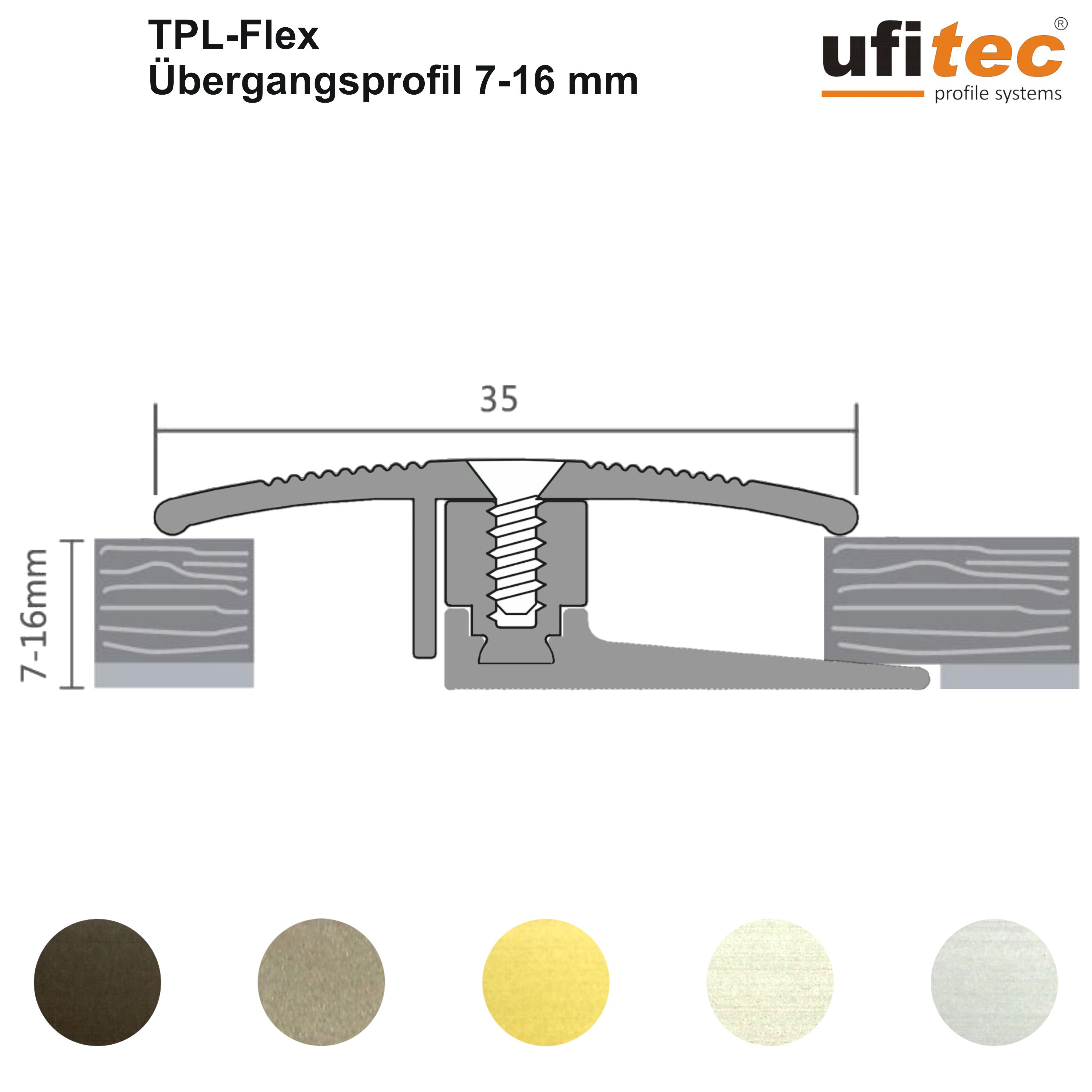 ufitec® TPL PROFI Flex Übergangsprofil / Höhenausgleich für