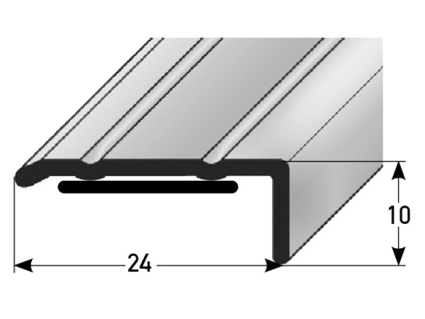 ufitec® Winkelprofil / Treppenkantenprofil - selbstklebend - 24 x 10 mm - Alu eloxiert