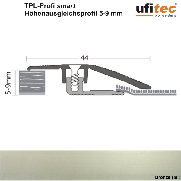 ufitec® TPL Profil smart Niveauausgleich / Höhenausgleichsprofil - für Belagshöhen von 5-9 mm