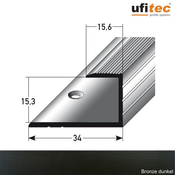 ufitec® Einschubprofile / Abschlussprofile - für Belagshöhen von 15,3 mm - Alu eloxiert