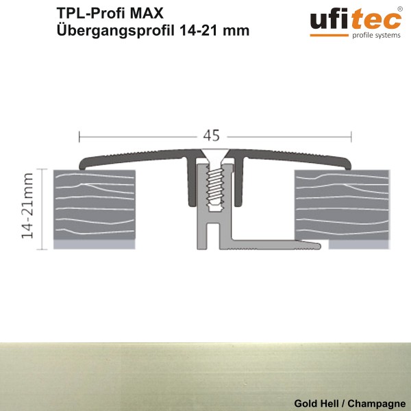 ufitec® TPL Profi max Dehnungsfugenprofil 45 mm Breit für Belagshöhen von 14-21 mm