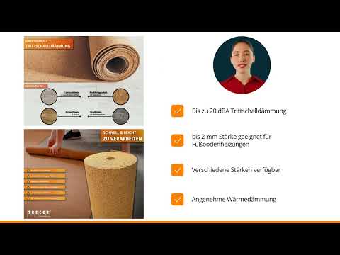 TRECOR® Rollenkork Kork Trittschalldämmung Korkunterlage 5 mm / 1 m²